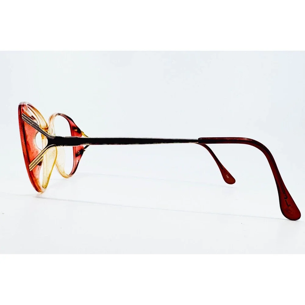 Gloria Vanderbilt Eyeglasses Womens Red Gold Vintage Zyloware 746 Frames 140